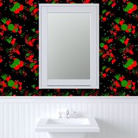 Groovy Trippy Mod Retro Bold Red and Green Christmas Abstract