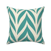 Graphic Chevron Teal and Cream Jumbo