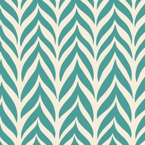 Graphic Chevron Teal and Cream