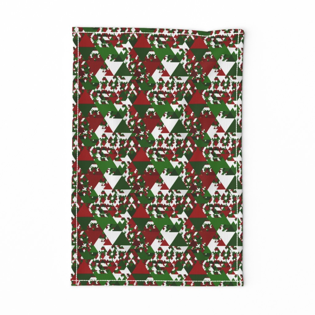 Modern Funky Geometric Red and Green Christmas Triangles