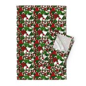 Modern Funky Geometric Red and Green Christmas Triangles