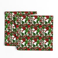 Modern Funky Geometric Red and Green Christmas Triangles