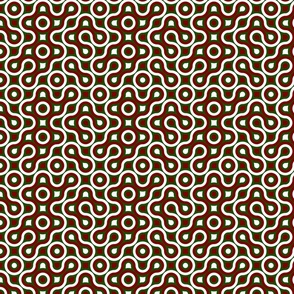 Groovy  Retro Modern Bold Red and Green Christmas Truchet Pattern