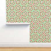 Funky Mod Retro Bright Red and Green Christmas Truchet Pattern