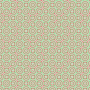 Funky Mod Retro Bright Red and Green Christmas Truchet Pattern