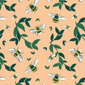 Bees & Leaves // Peach