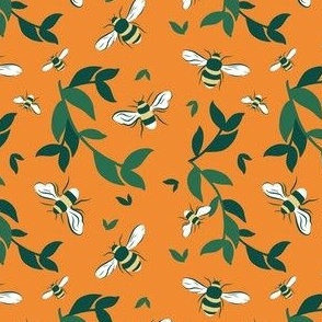 Bees & Leaves // Orange 