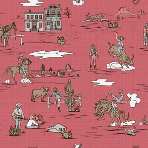 VINTAGE COWBOYS AND COWGIRLS - DUSTY MAGENTA