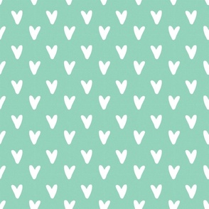 Pat 4 turquois ditsy floral white hearts girly playful apparel home decor terriconraddesigns