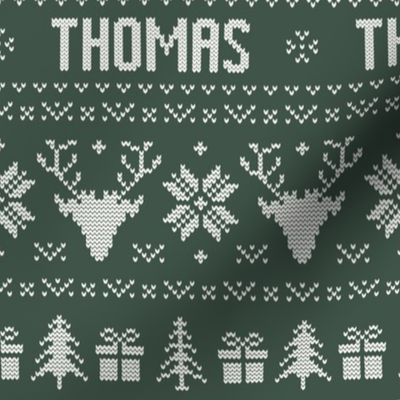 Ugly Christmas Sweater Names Forest Green - large scale