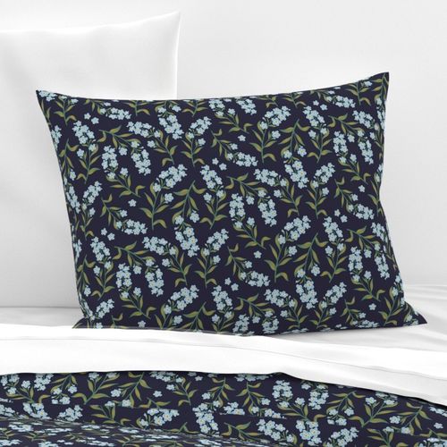 forget me not flowers on navy