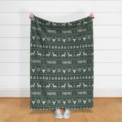 Xl Ugly Christmas Sweater Names Forest Green - extra large scale