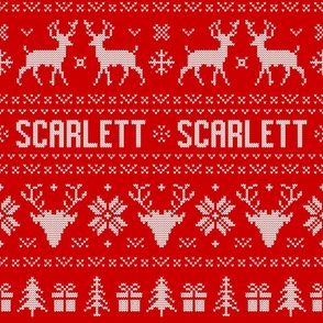 XL Ugly Christmas Sweater Names Red - extra large scale