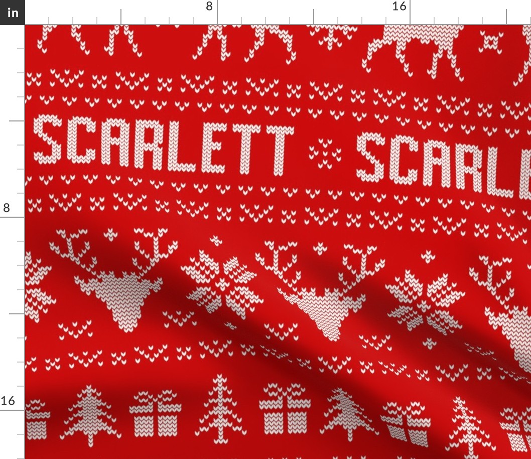 XL Ugly Christmas Sweater Names Red - extra large scale