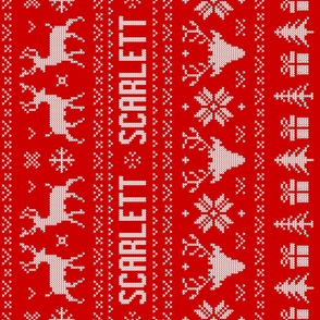 XL Ugly Christmas Sweater Names Red Rotated - extra large