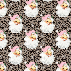 Pink Santa Leopard Background - medium scale