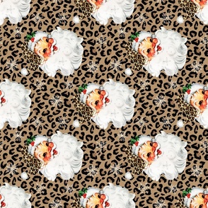 Leopard Retro Santa Leopard Background Rotated - medium scale