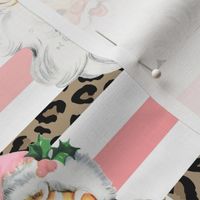 Pink Santa Pink and Leopard Stripe Background - medium scale