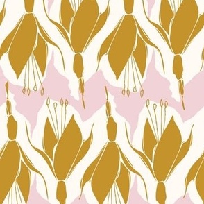 Fuchsia Joy Motif TextureTerry pink gold
