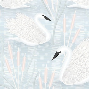 Crystal Trumpeter Swans L