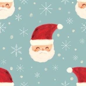 Santa Snow Cute Santa Claus Pattern 6x6