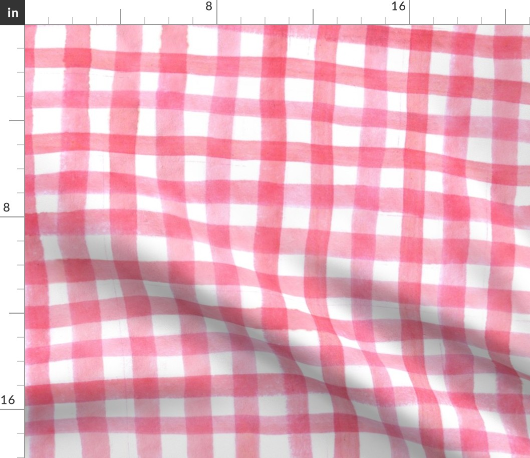 Red Watercolour Gingham