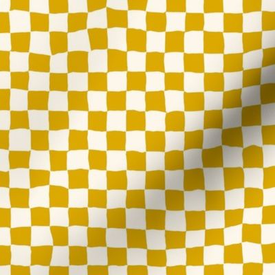 Roller Rink Checkerboard Mustard Half Inch