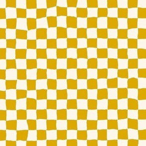 Roller Rink Checkerboard Mustard Half Inch