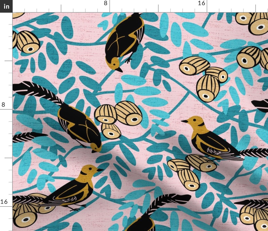 Art Deco Birds and Seed Pods 3