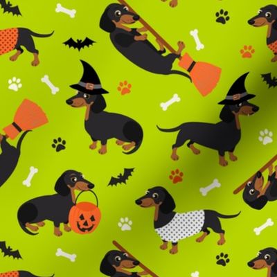 Dachshund Halloween Green