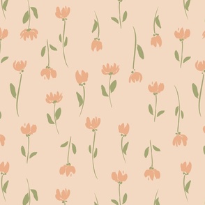 Peach wildflower pattern