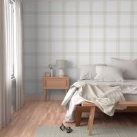 Windowpane Plaid - Greige on white, Large Scale