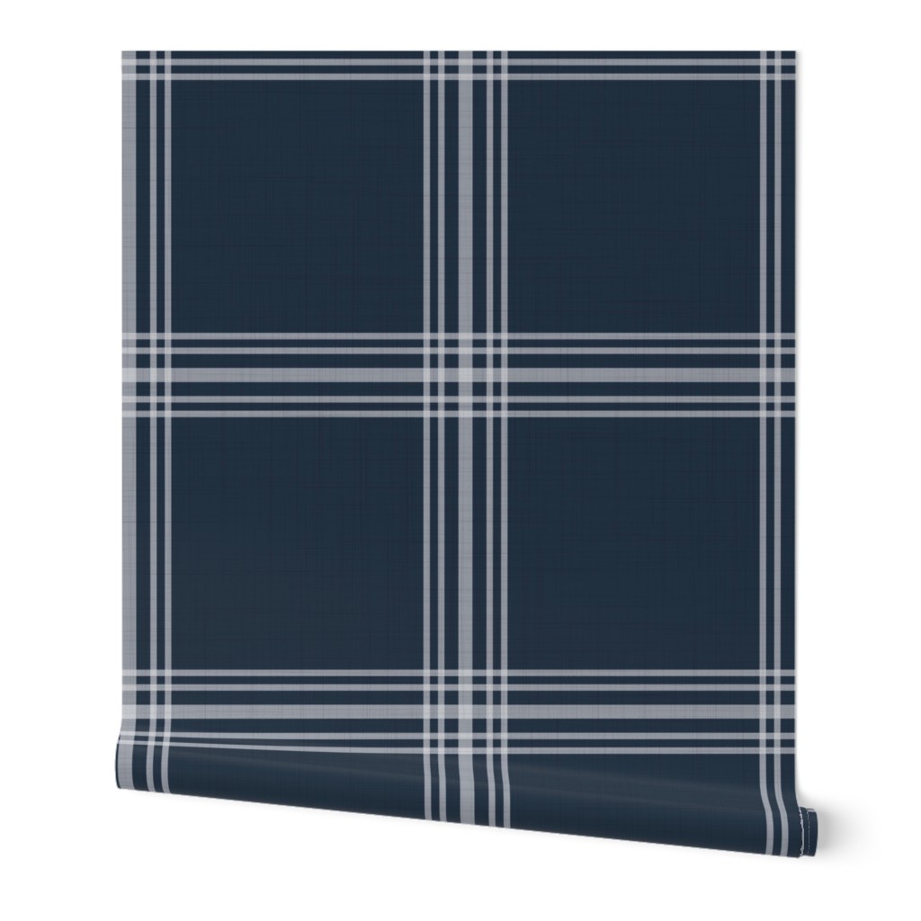 Windowpane Plaid - Navy, Large Scale