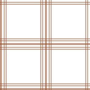 Windowpane Plaid - Umber on white, Large Scale