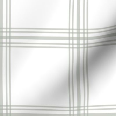 Windowpane Plaid - Sage on white, Large Scale