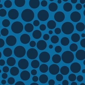 Navy and Blue Irregular Polka Dots