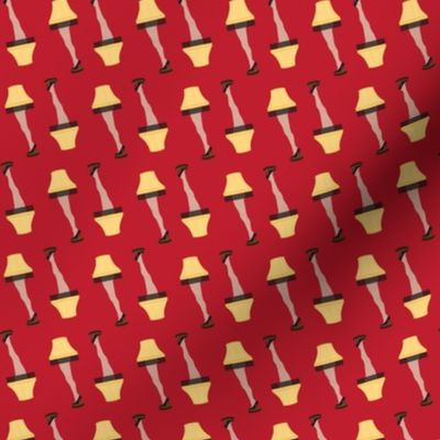 Christmas Retro Leg Lamp on Red Enlarged 25%