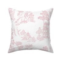 chinoiserie villages joy  solid cotton pink