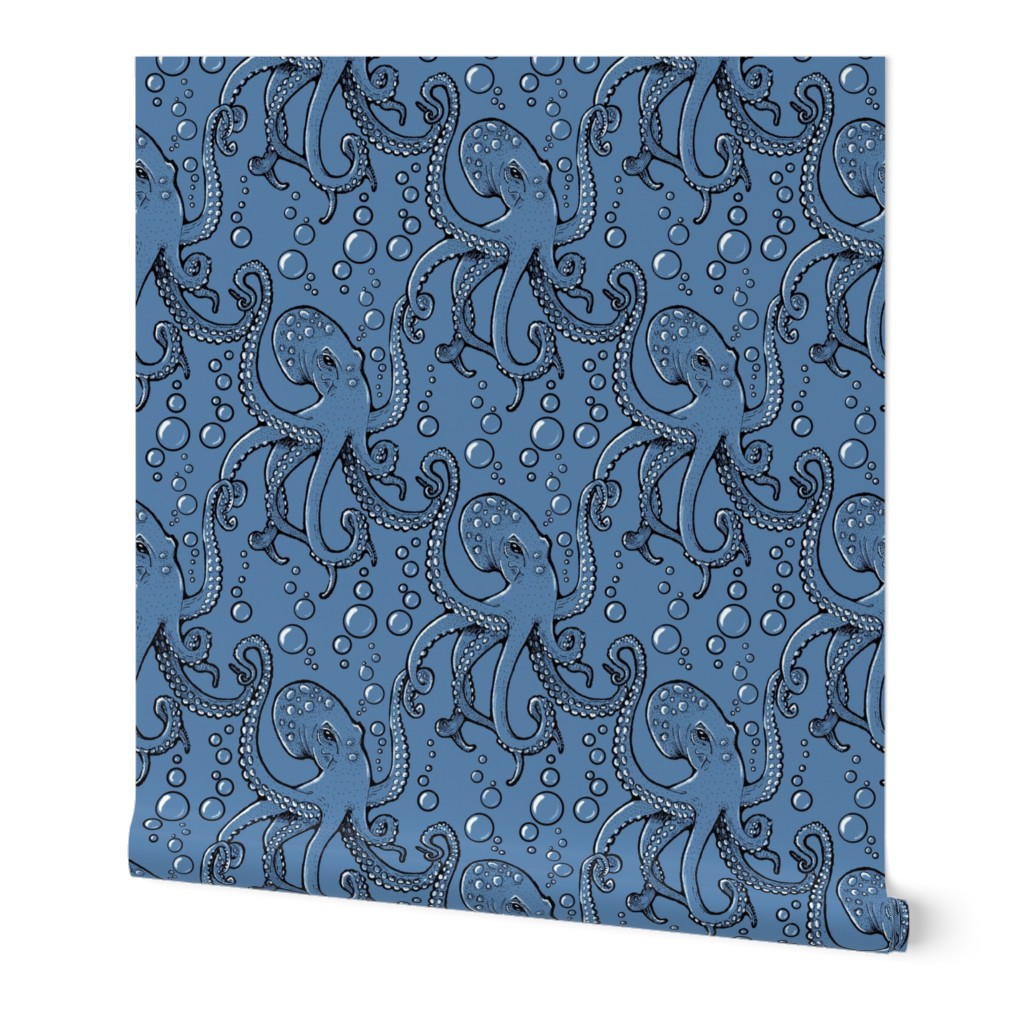 Large Royal Octopus in Denim Blue by Brittanylane