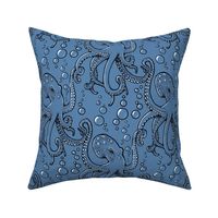 Large Royal Octopus in Denim Blue by Brittanylane