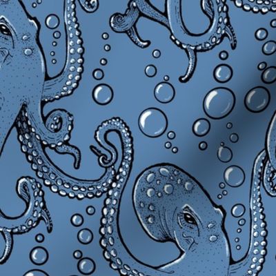 Large Royal Octopus in Denim Blue by Brittanylane