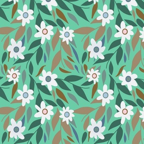 Wandering Floral on Mint 