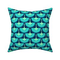 Art Deco Birds Cerulean