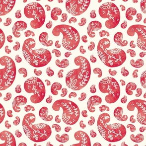Paisley Watercolor red