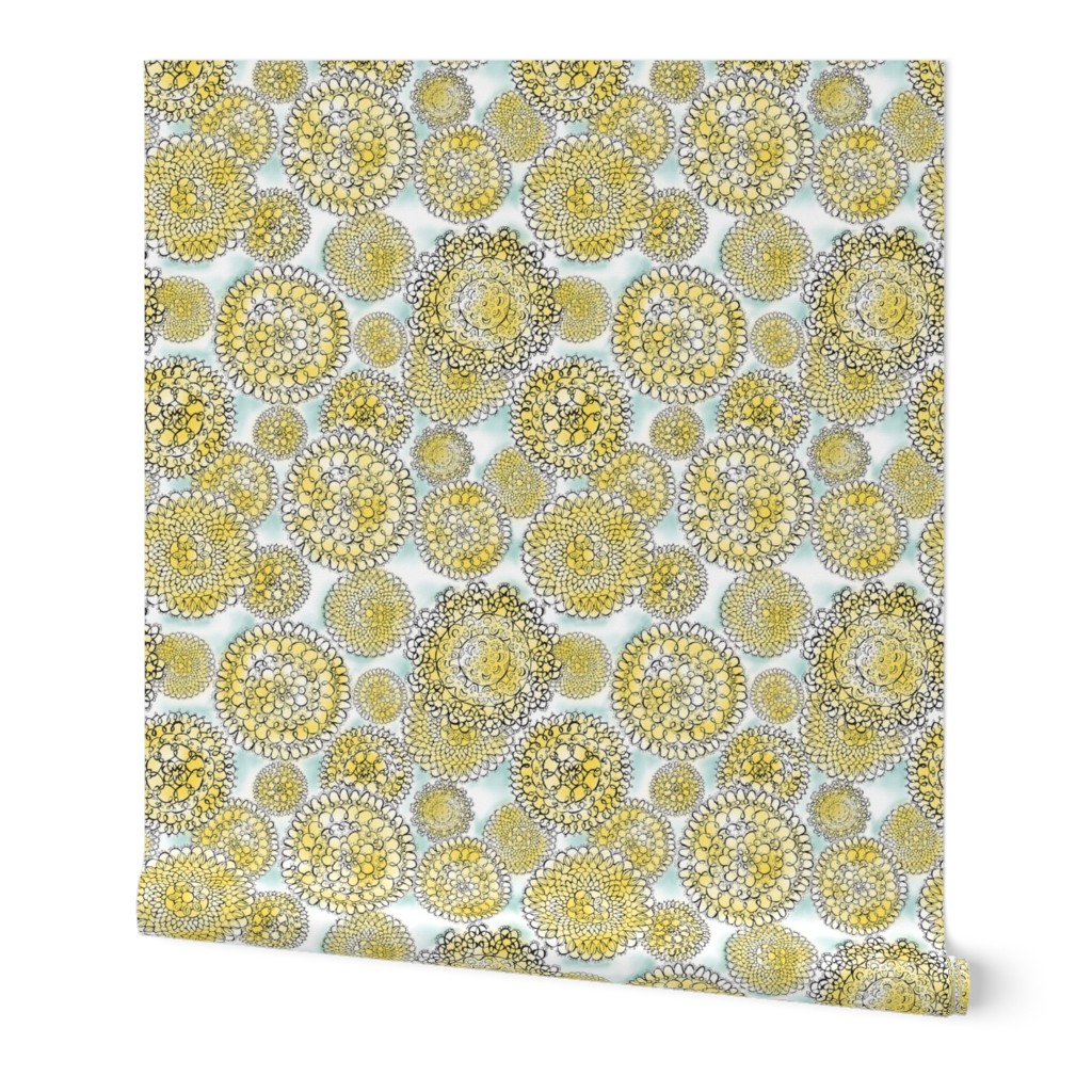 Delightful Doilies - Feminine Lace Yellow & Blue