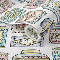 Tea Tins - Vintage Tea Lover Watercolor