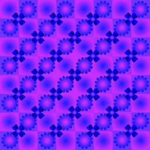 9" MOD Psychedelic Purple Ditsy Diagonals