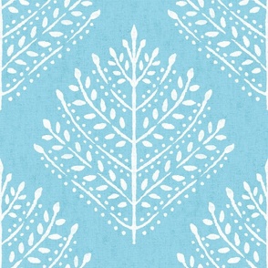 Ice Blue Eloise Leaves Textured Large Scale