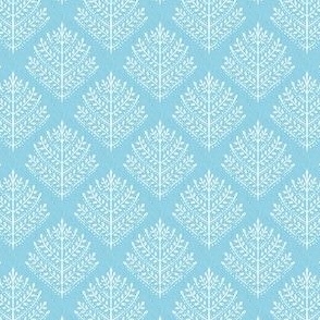 Ice Blue Eloise Leaves Textured Small Scale