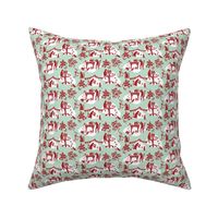 Kitty Cat’s Holiday Traditions Toile Mint Red